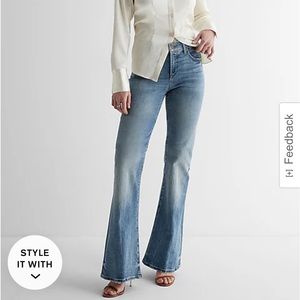 Express women’s jean’s new size 4R 70’s flare mid rise